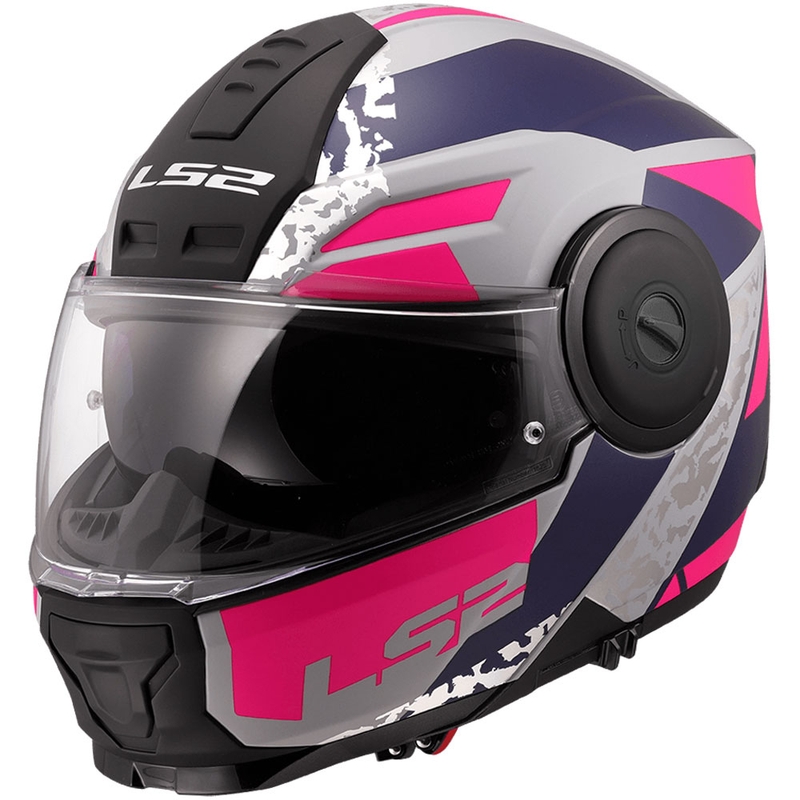 Kask motocyklowy typu flip-up LS2 FF902 Scope II Oxyd szaro-niebiesko-fioletowy