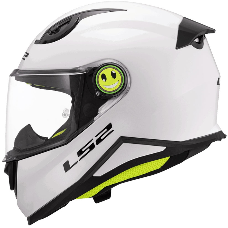 Kask motocyklowy integralny dziecięcy LS2 FF812 Solidny połyskujący biały