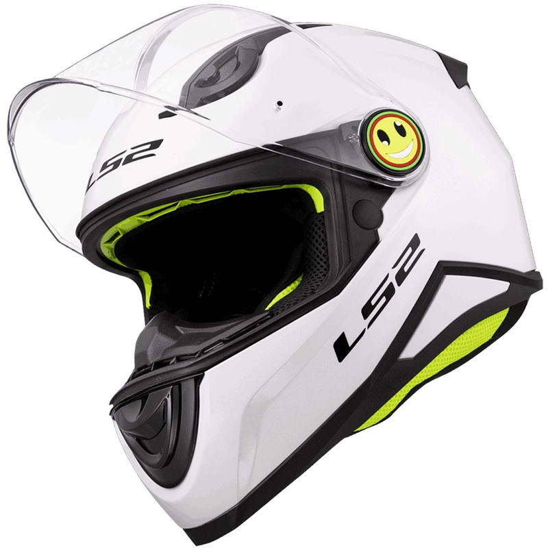 Kask motocyklowy integralny dziecięcy LS2 FF812 Solidny połyskujący biały