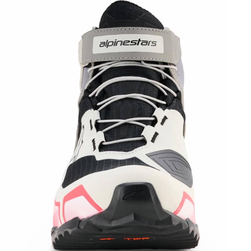 Buty motocyklowe damskie Alpinestars Stella CR-X Drystar w kolorze biało-jasnoszarym-czarnym-fluo-różowym