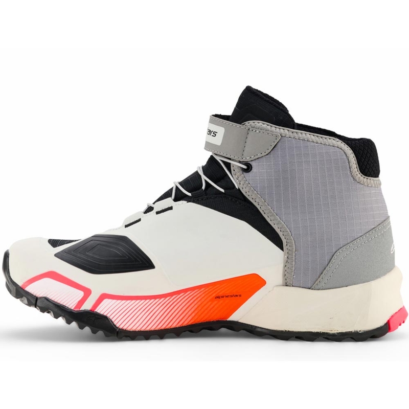 Buty motocyklowe damskie Alpinestars Stella CR-X Drystar w kolorze biało-jasnoszarym-czarnym-fluo-różowym