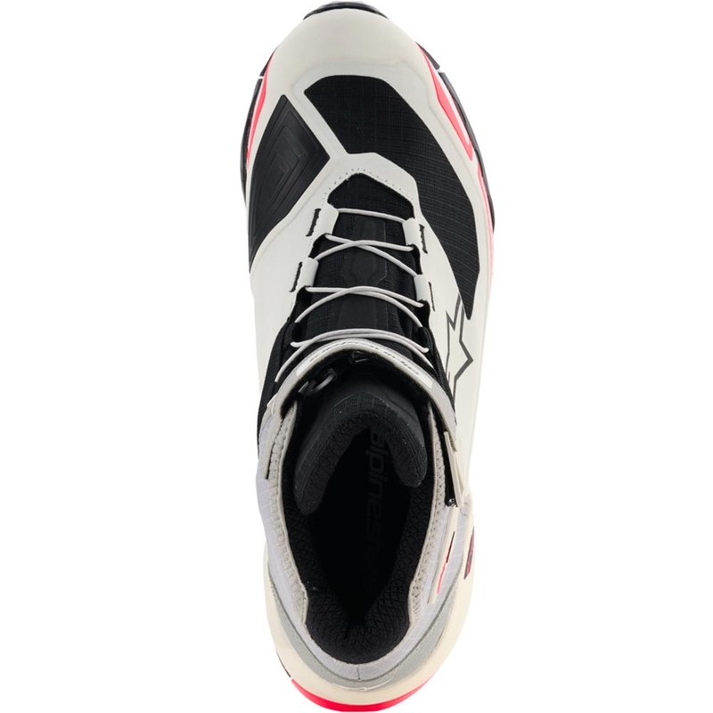 Buty motocyklowe damskie Alpinestars Stella CR-X Drystar w kolorze biało-jasnoszarym-czarnym-fluo-różowym