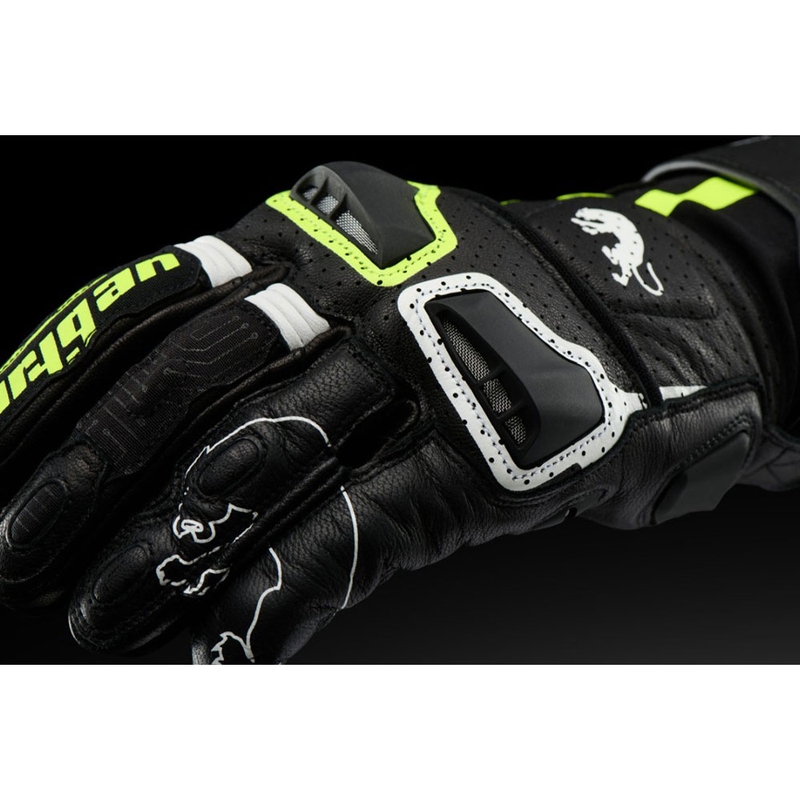 Rękawice motocyklowe Furygan STYG 15 Vented w kolorze czarno-biało-fluo-żółtym