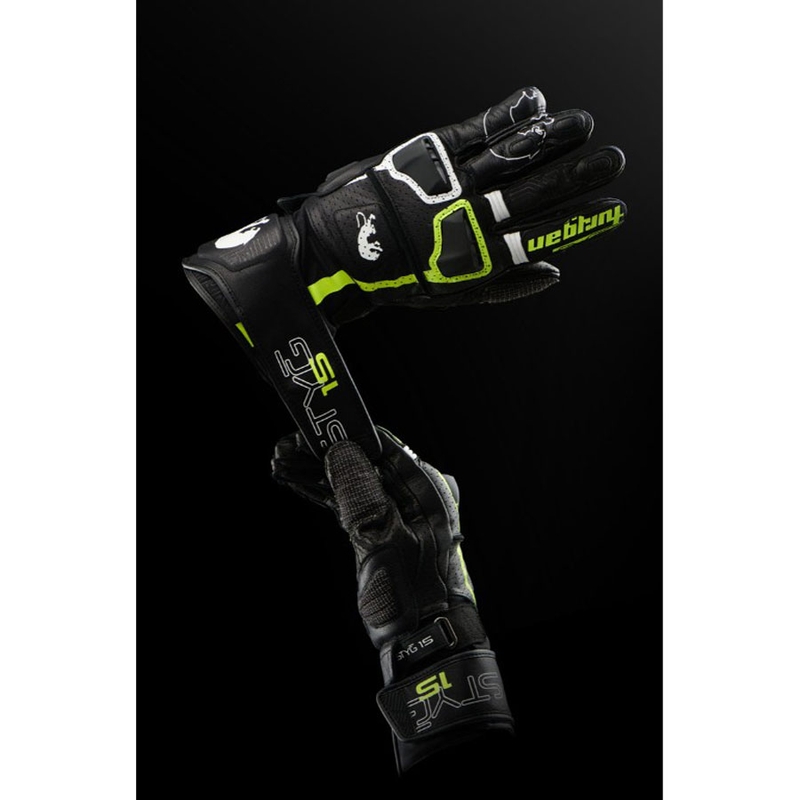 Rękawice motocyklowe Furygan STYG 15 Vented w kolorze czarno-biało-fluo-żółtym