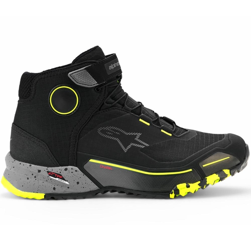 Buty motocyklowe Alpinestars CR-X Drystar czarno-ciemnoszare-fluo-żółte