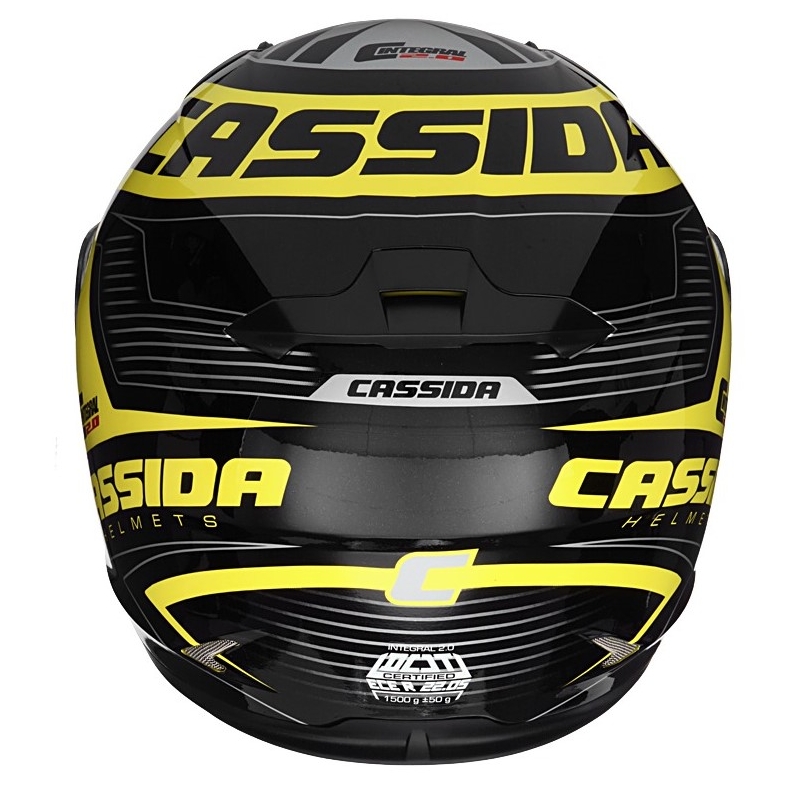 Integralny kask motocyklowy Cassida Integral 2.0 Perimetric fluo żółto-czarno-szary