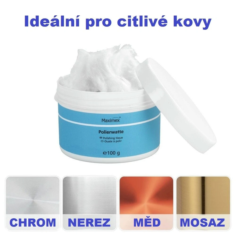 Wata czyszcząca i polerująca do chromu i metali Maximex 100 g
