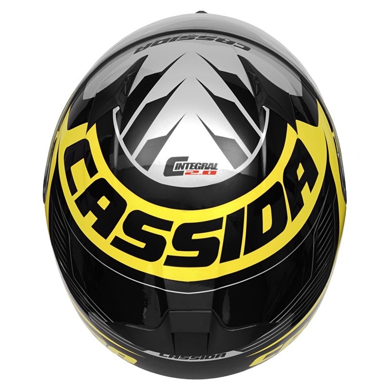 Integralny kask motocyklowy Cassida Integral 2.0 Perimetric fluo żółto-czarno-szary