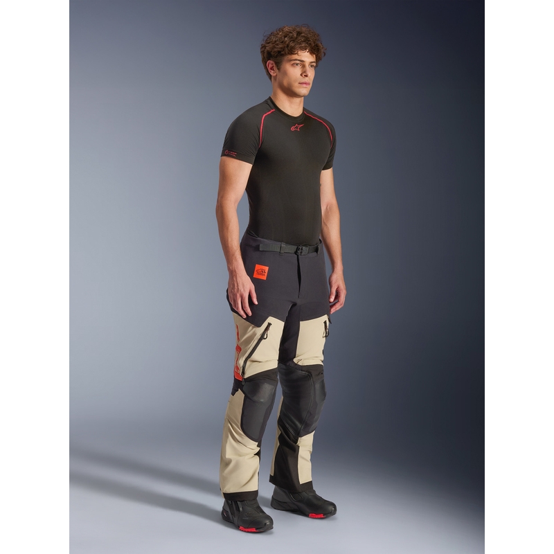 Spodnie motocyklowe Alpinestars Halo PRO Drystar XF kremowo-czarno-czerwone