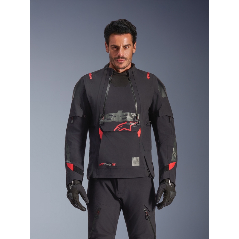 Kurtka motocyklowa Alpinestars Halo PRO Drystar XF czarno-ciemnoszaro-czerwona
