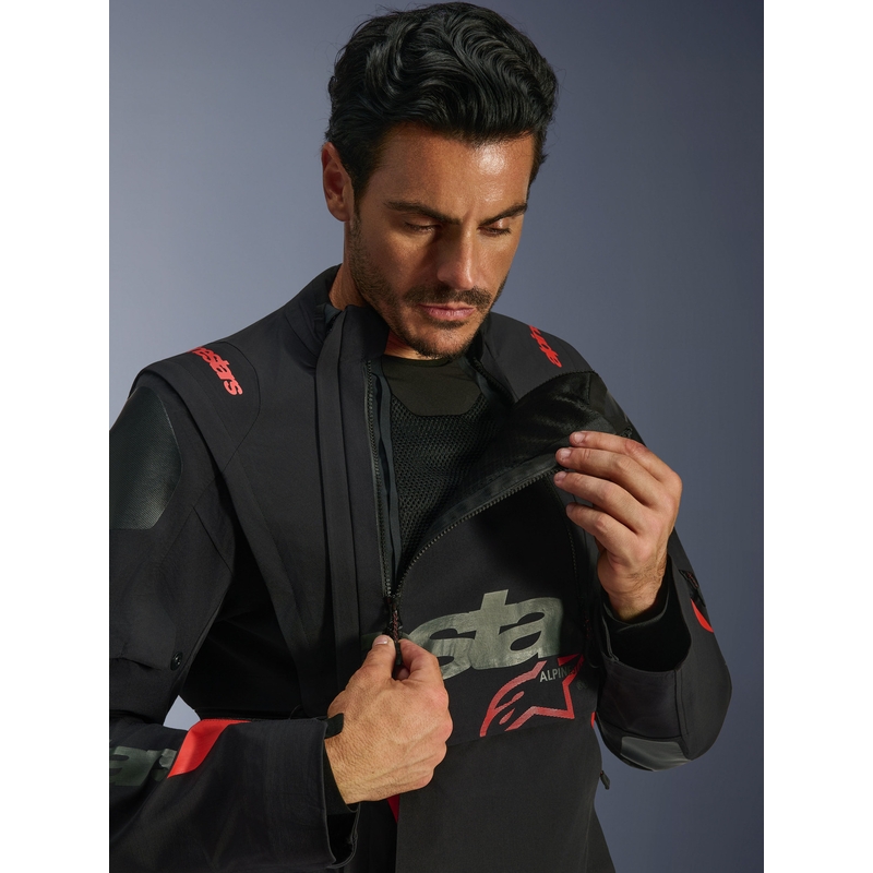 Kurtka motocyklowa Alpinestars Halo PRO Drystar XF czarno-ciemnoszaro-czerwona
