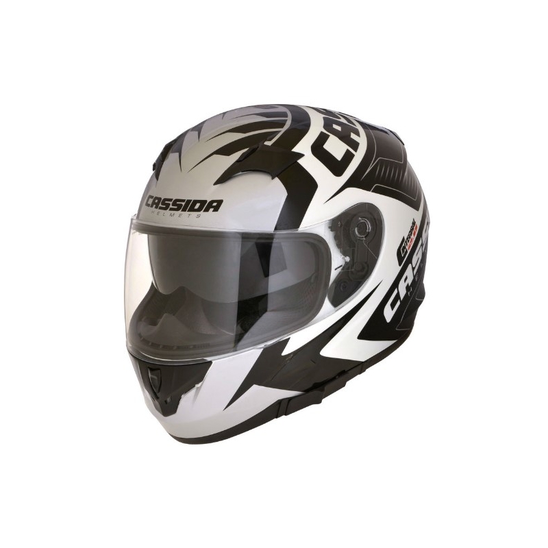 Integralny kask motocyklowy Cassida Integral 2.0 Perimetric czarno-biało-szary