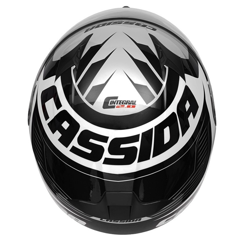 Integralny kask motocyklowy Cassida Integral 2.0 Perimetric czarno-biało-szary