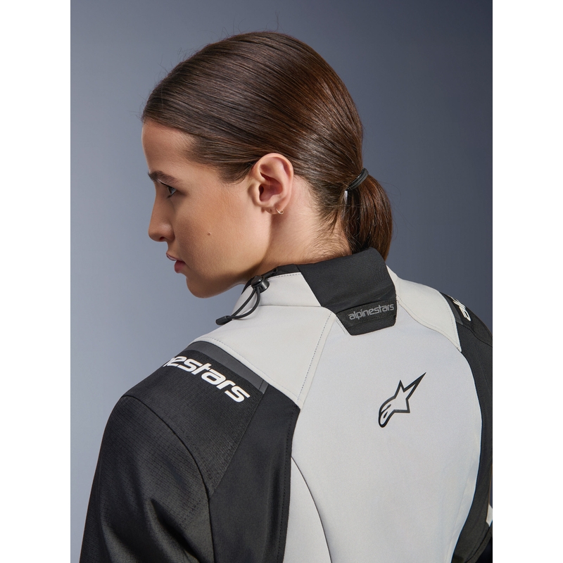 Kurtka motocyklowa damska Alpinestars Stella Andes V4 Drystar w kolorze ciemnoszarym, jasnoszarym, czarnym i fluorescencyjnym żółtym