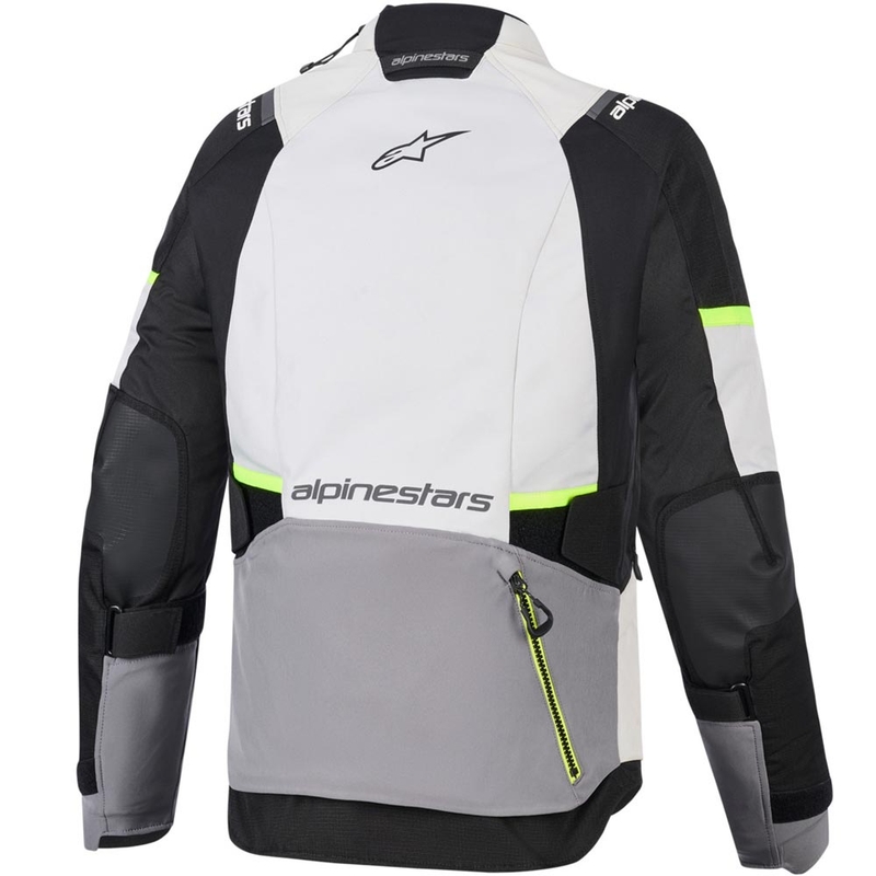 Kurtka motocyklowa damska Alpinestars Stella Andes V4 Drystar w kolorze ciemnoszarym, jasnoszarym, czarnym i fluorescencyjnym żółtym