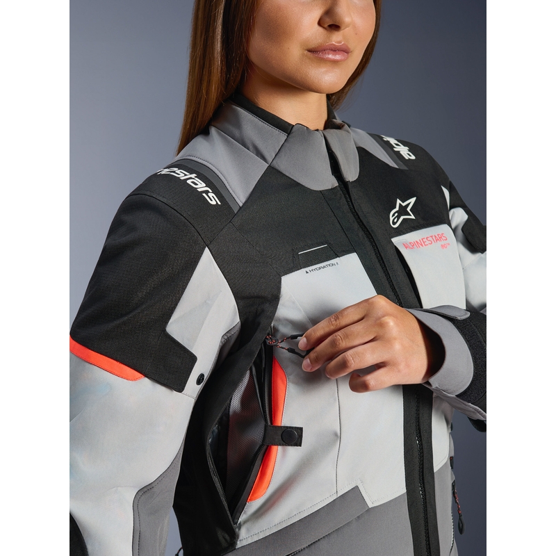 Kurtka motocyklowa damska Alpinestars Stella Andes V4 Drystar w kolorze ciemnoszarym, jasnoszarym, czarno-czerwonym