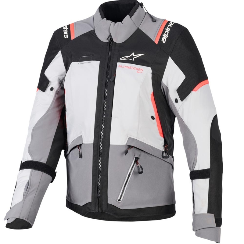 Kurtka motocyklowa damska Alpinestars Stella Andes V4 Drystar w kolorze ciemnoszarym, jasnoszarym, czarno-czerwonym