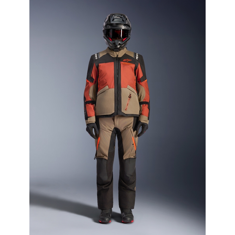 Kurtka motocyklowa Alpinestars Andes V4 Drystar jasnobrązowo-ciemnopomarańczowo-czarna