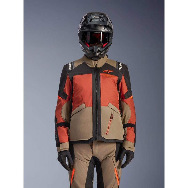 Kurtka motocyklowa Alpinestars Andes V4 Drystar jasnobrązowo-ciemnopomarańczowo-czarna