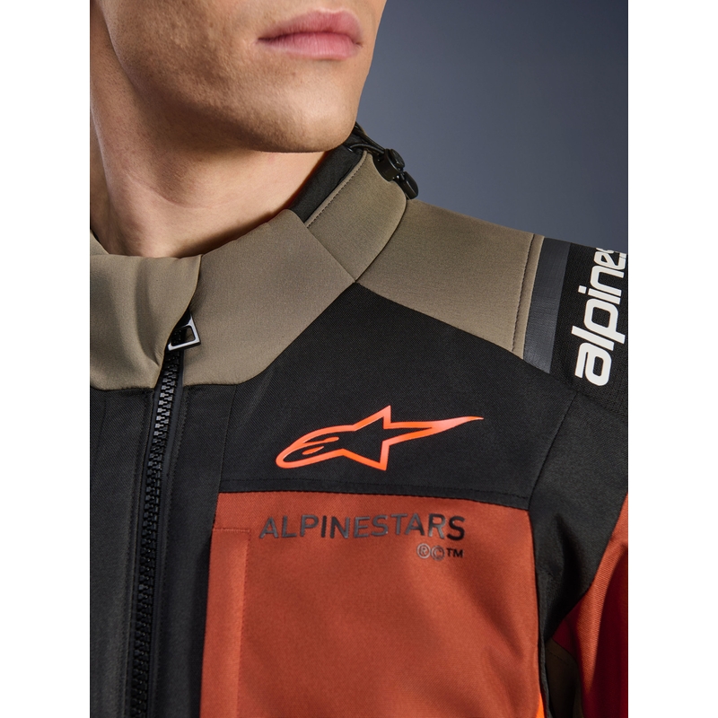 Kurtka motocyklowa Alpinestars Andes V4 Drystar jasnobrązowo-ciemnopomarańczowo-czarna