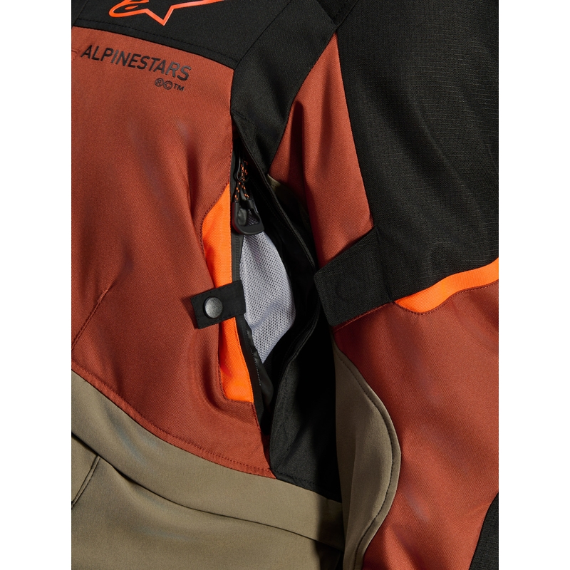 Kurtka motocyklowa Alpinestars Andes V4 Drystar jasnobrązowo-ciemnopomarańczowo-czarna