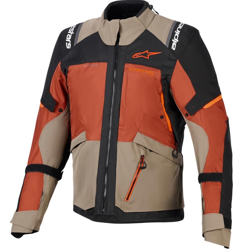 Kurtka motocyklowa Alpinestars Andes V4 Drystar jasnobrązowo-ciemnopomarańczowo-czarna
