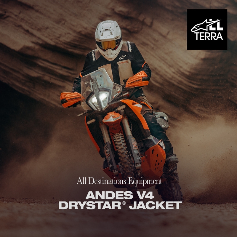 Kurtka motocyklowa Alpinestars Andes V4 Drystar w kolorze kremowo-jasnobrązowym-czarno-fluo-pomarańczowym