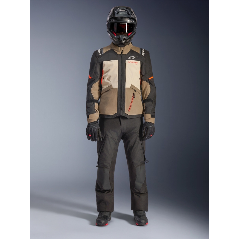 Kurtka motocyklowa Alpinestars Andes V4 Drystar w kolorze kremowo-jasnobrązowym-czarno-fluo-pomarańczowym