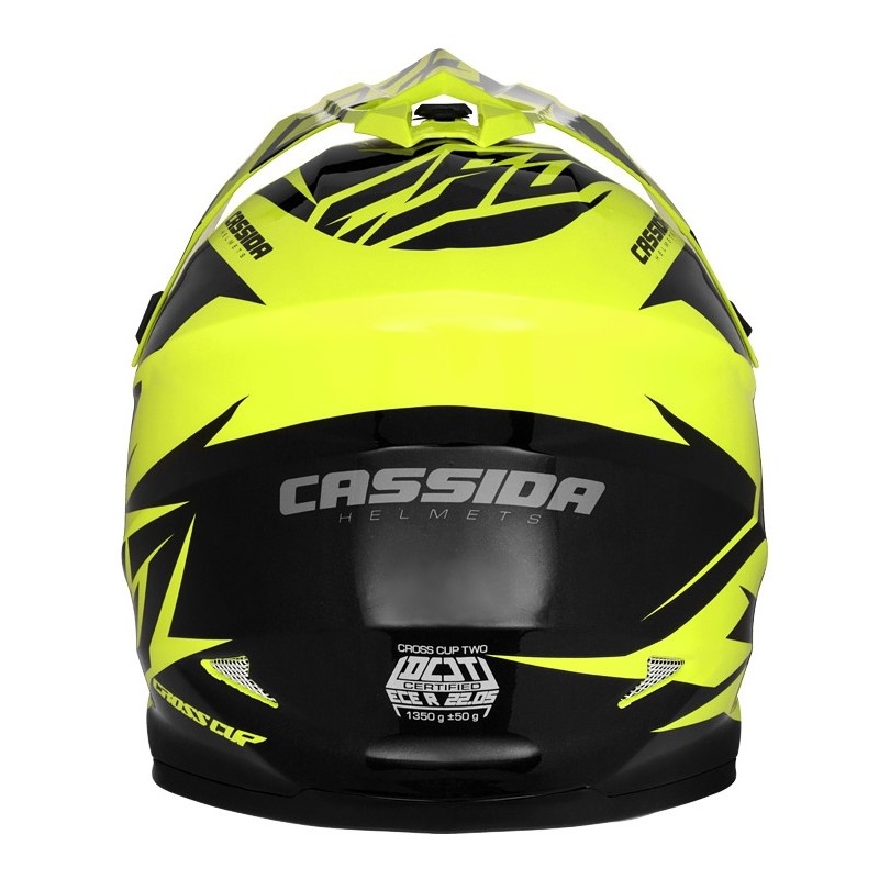 Motocrossowy kask Cassida Cross Cup Two czarno-szaro-fluo żółty