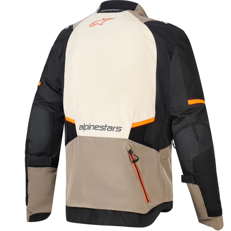 Kurtka motocyklowa Alpinestars Andes V4 Drystar w kolorze kremowo-jasnobrązowym-czarno-fluo-pomarańczowym
