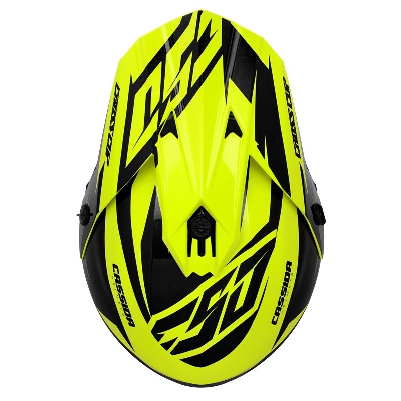 Motocrossowy kask Cassida Cross Cup Two czarno-szaro-fluo żółty