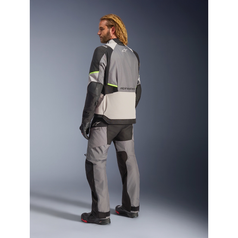 Kurtka motocyklowa Alpinestars Andes V4 Drystar w kolorze ciemnoszarym, jasnoszarym, czarnym i fluorescencyjnym żółtym