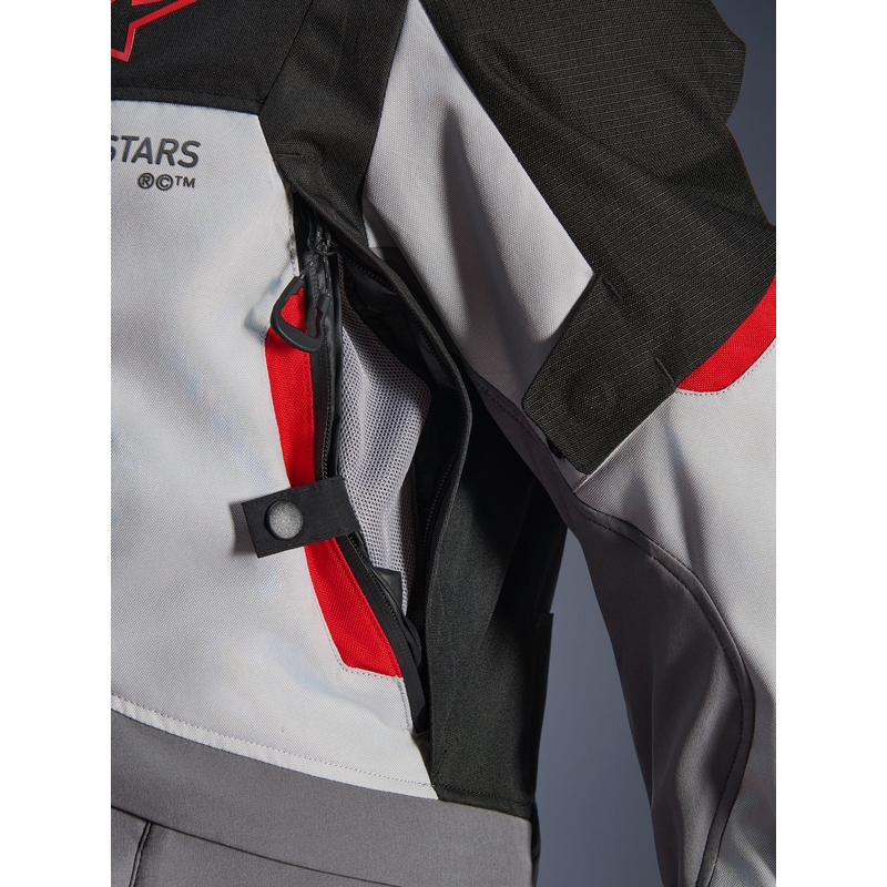 Kurtka motocyklowa Alpinestars Andes V4 Drystar w kolorze ciemnoszarym, jasnoszarym, czarno-czerwonym