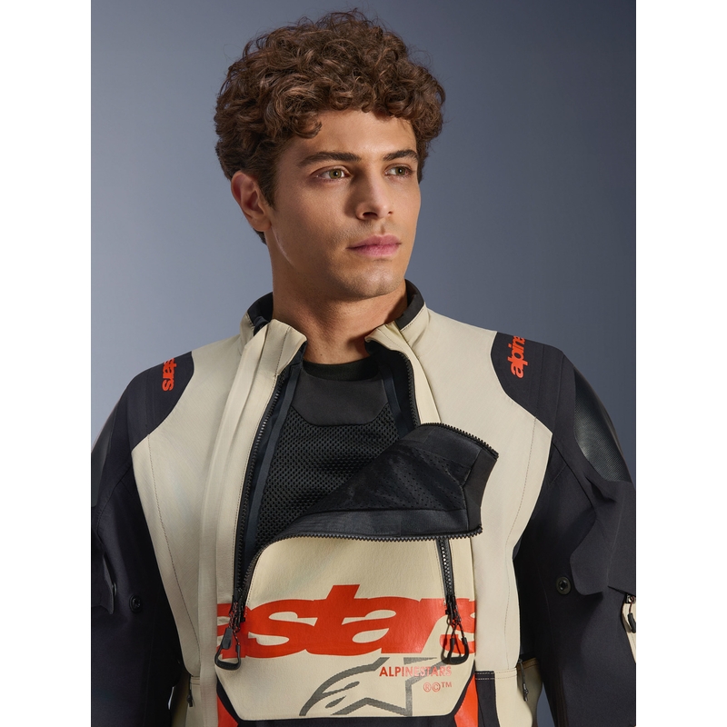 Kurtka motocyklowa Alpinestars Halo PRO Drystar XF kremowo-czarno-czerwona