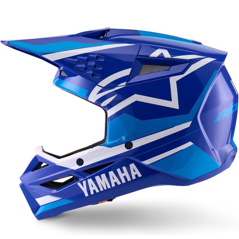 Kask motocrossowy dziecięcy Alpinestars S-M3 YAMAHA kolekcja niebiesko-biała