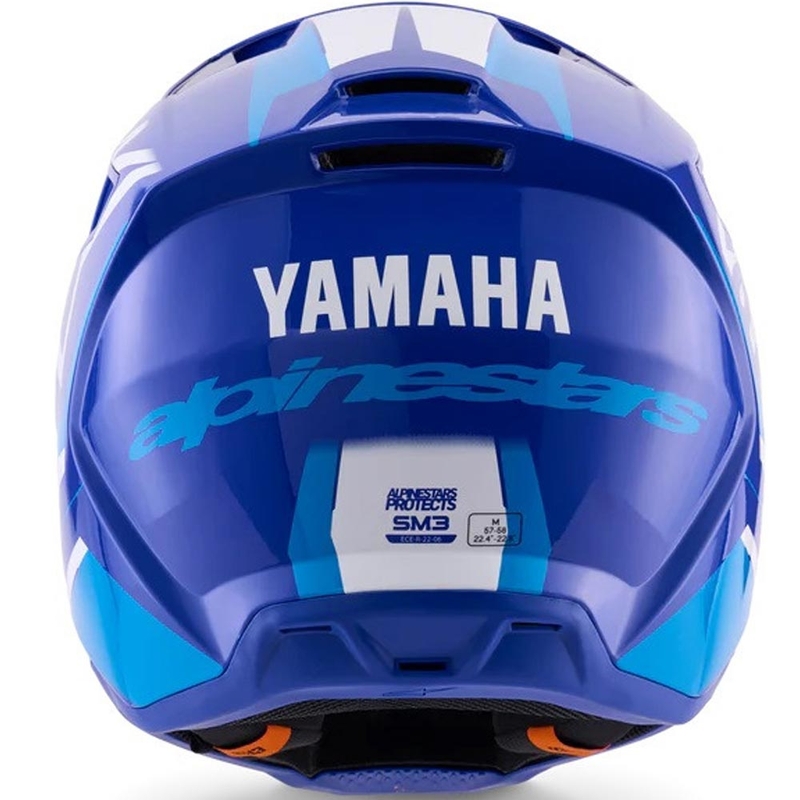 Kask motocrossowy dziecięcy Alpinestars S-M3 YAMAHA kolekcja niebiesko-biała
