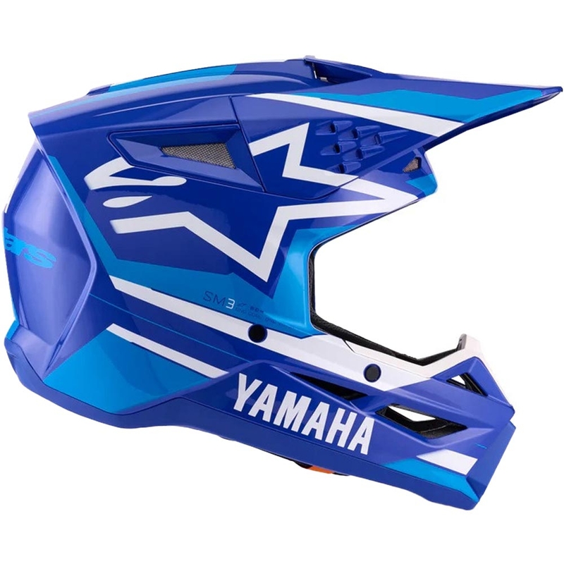 Kask motocrossowy dziecięcy Alpinestars S-M3 YAMAHA kolekcja niebiesko-biała