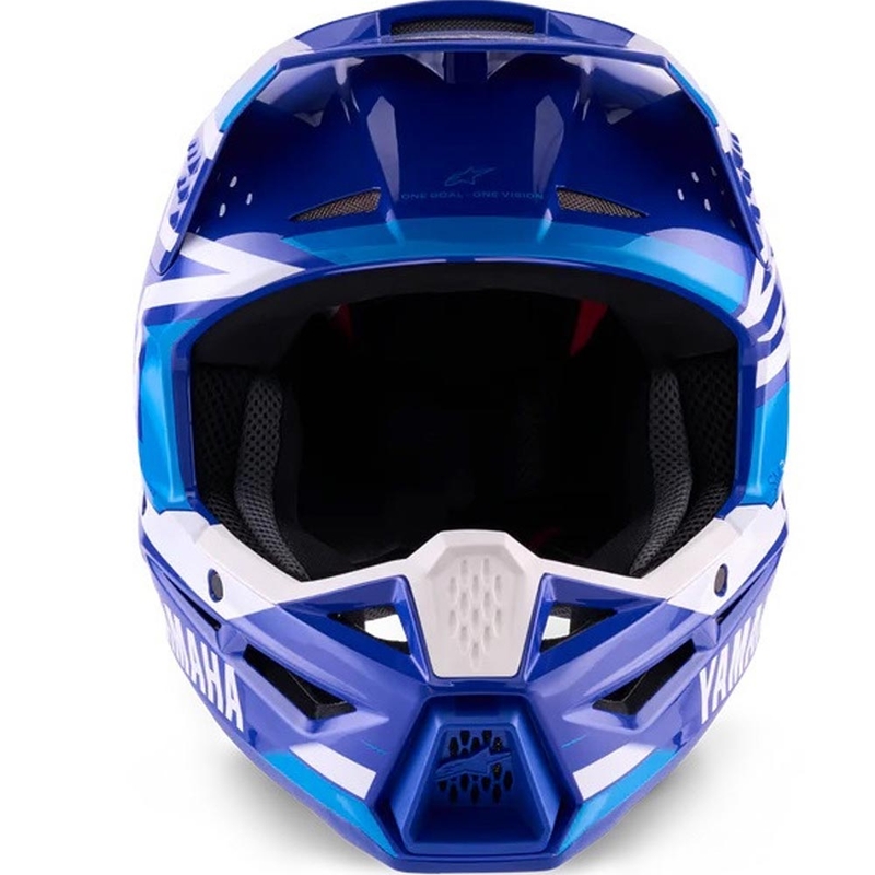 Kask motocrossowy dziecięcy Alpinestars S-M3 YAMAHA kolekcja niebiesko-biała