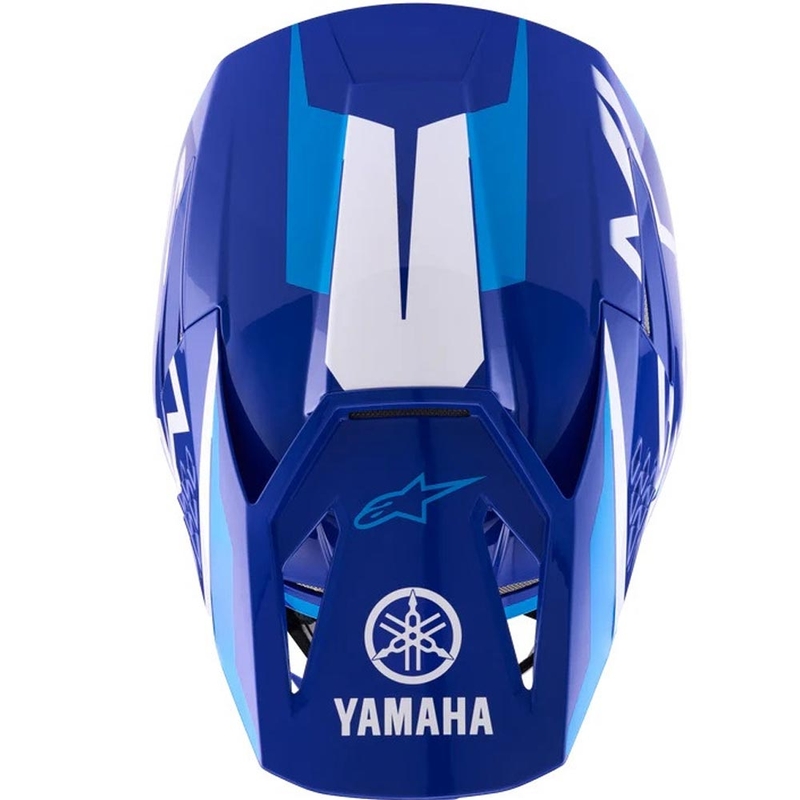 Kask motocrossowy dziecięcy Alpinestars S-M3 YAMAHA kolekcja niebiesko-biała