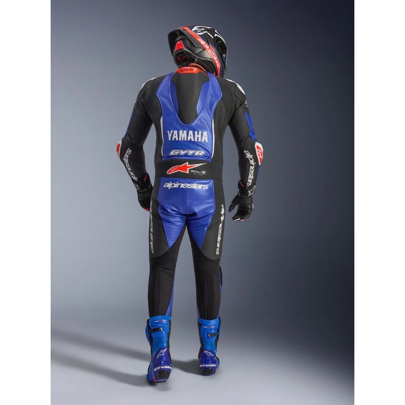 Jednoczęściowy skórzany kombinezon motocyklowy Alpinestars GP-R7 YAMAHA GYTR TECH-AIR kompatybilny z kolekcją niebiesko-czarno-biało-czerwoną