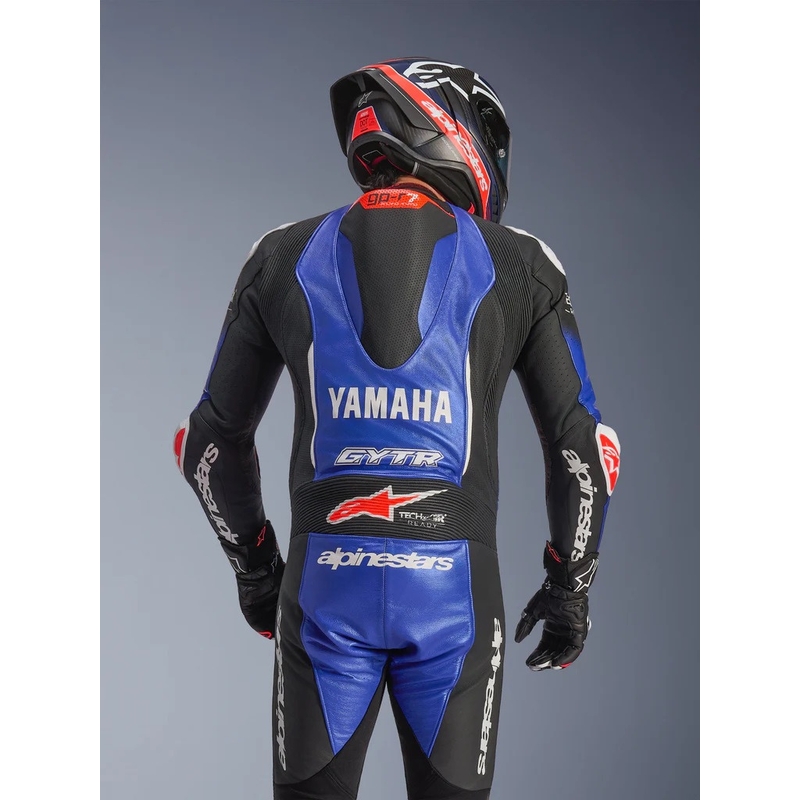 Jednoczęściowy skórzany kombinezon motocyklowy Alpinestars GP-R7 YAMAHA GYTR TECH-AIR kompatybilny z kolekcją niebiesko-czarno-biało-czerwoną