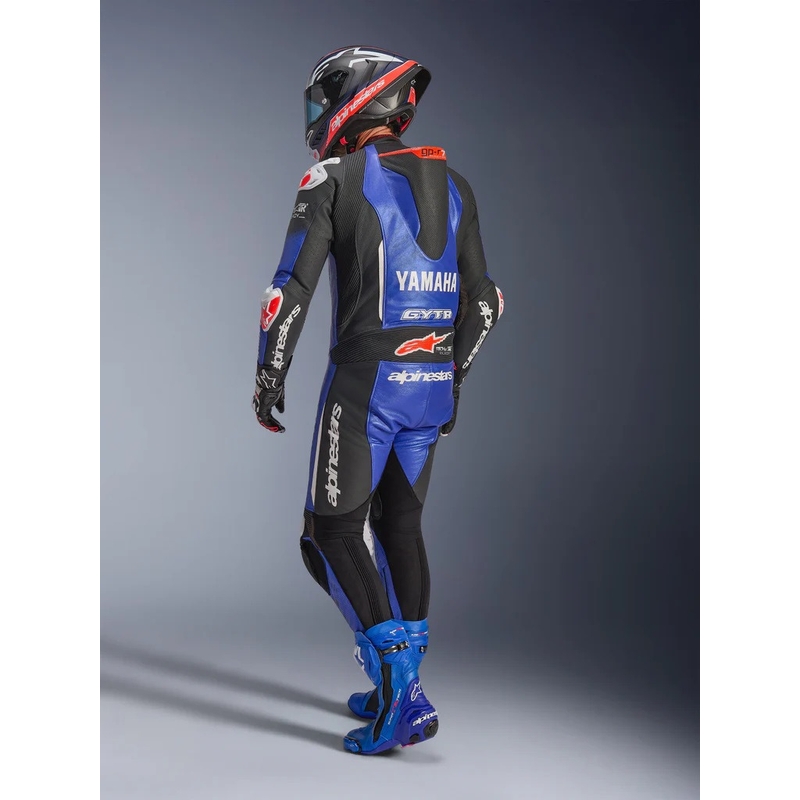 Jednoczęściowy skórzany kombinezon motocyklowy Alpinestars GP-R7 YAMAHA GYTR TECH-AIR kompatybilny z kolekcją niebiesko-czarno-biało-czerwoną