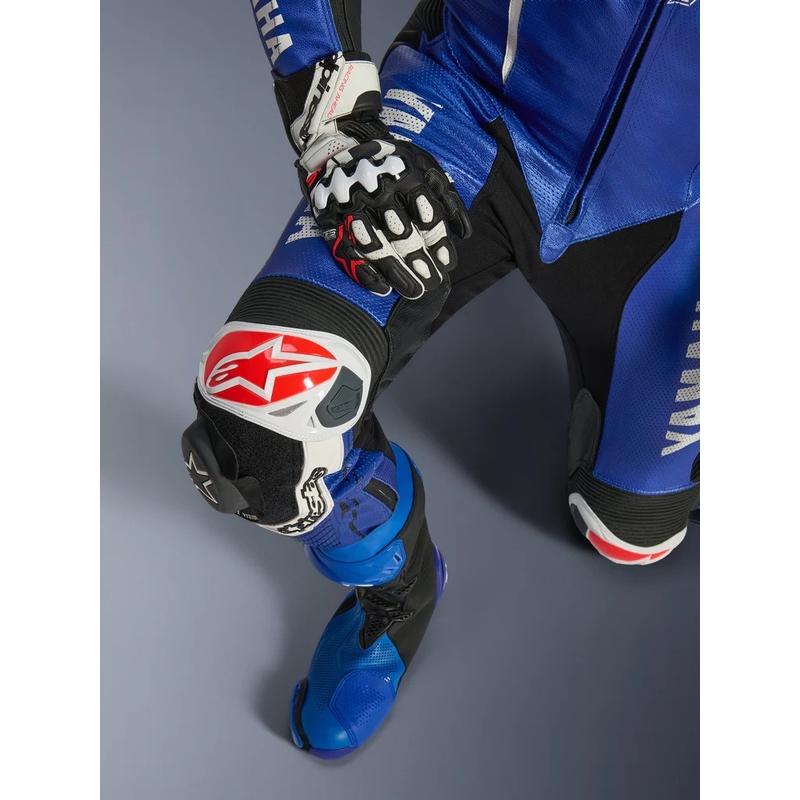 Jednoczęściowy skórzany kombinezon motocyklowy Alpinestars GP-R7 YAMAHA GYTR TECH-AIR kompatybilny z kolekcją niebiesko-czarno-biało-czerwoną