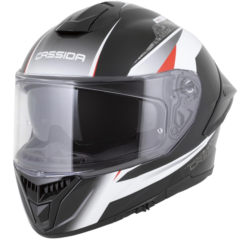 Kask motocyklowy integralny Cassida Integral GTS 2.1 Mega czarno-biało-czerwony