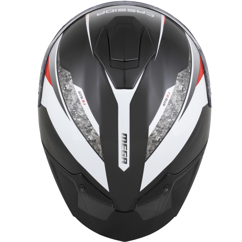 Kask motocyklowy integralny Cassida Integral GTS 2.1 Mega czarno-biało-czerwony