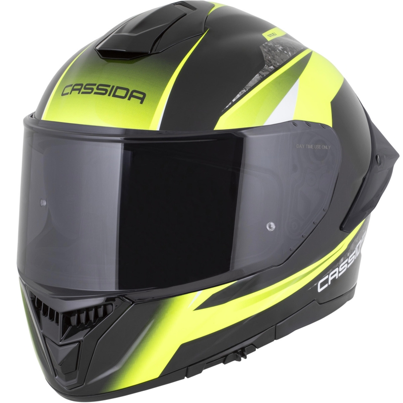 Kask motocyklowy integralny Cassida Integral GTS 2.1 Mega czarno-fluo żółto-biały