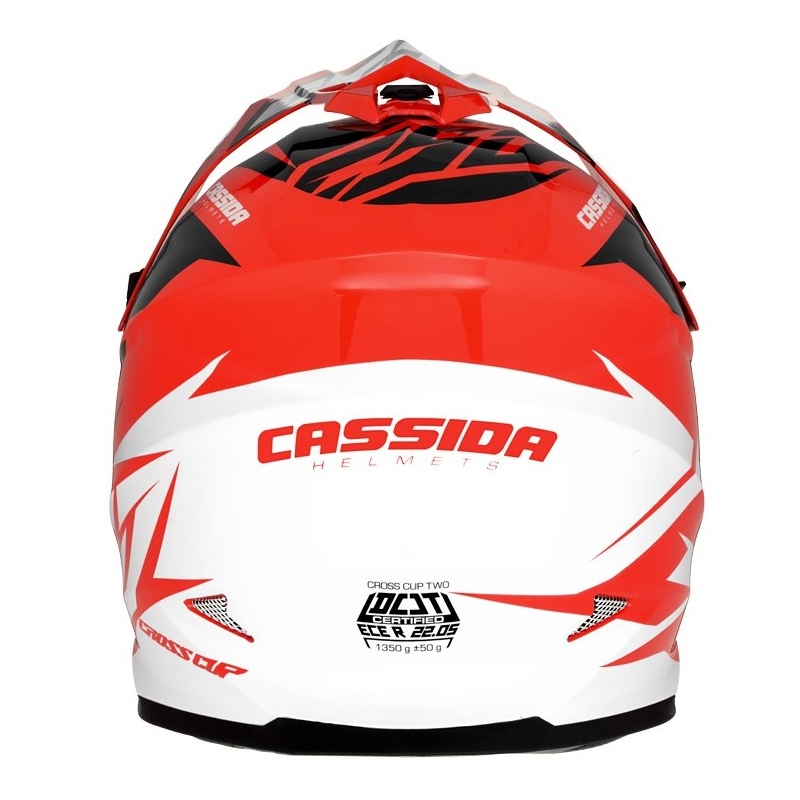 Motocrossowy kask Cassida Cross Cup Two czarno-biało-szaro-fluo pomarańczowy