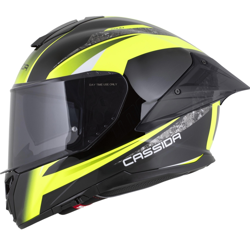 Kask motocyklowy integralny Cassida Integral GTS 2.1 Mega czarno-fluo żółto-biały