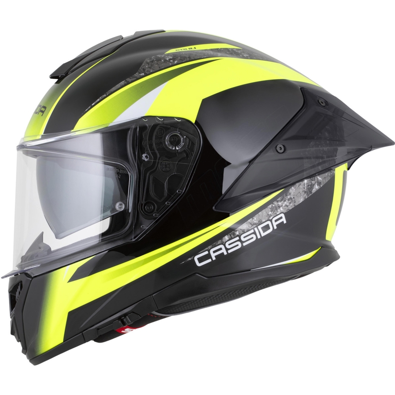 Kask motocyklowy integralny Cassida Integral GTS 2.1 Mega czarno-fluo żółto-biały