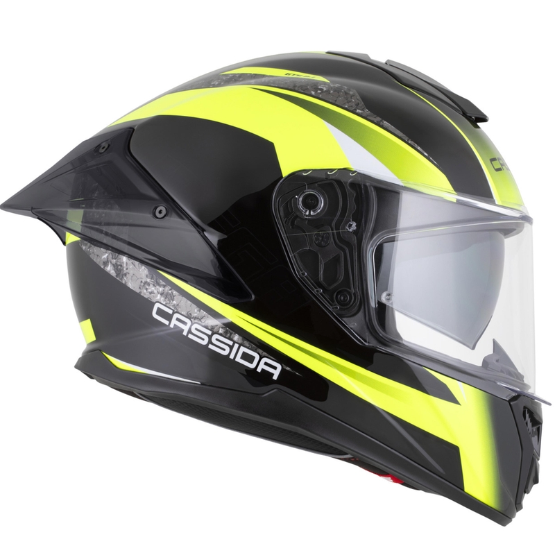 Kask motocyklowy integralny Cassida Integral GTS 2.1 Mega czarno-fluo żółto-biały